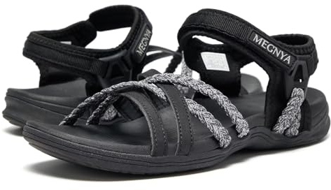MEGNYA Lightweight Colorful Sandals for Hiking, Outdoor Arch Support Sandals Summer Beach, Comfortable Casual Durable Standing Athletic Waterproof Slides Size 8
