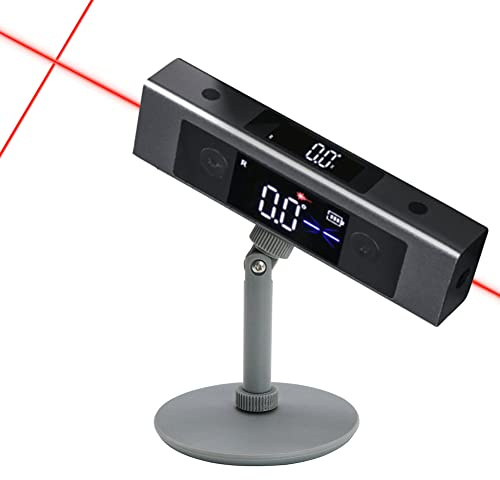 Protractor Digital Inclinometer, Angle Measure L-as-er Ruler, with Bi-directional Red Light Marking, Dual-Screen Angle Finder, Multifunctional Device Precise Professional (Dual L-as-er + Stand)