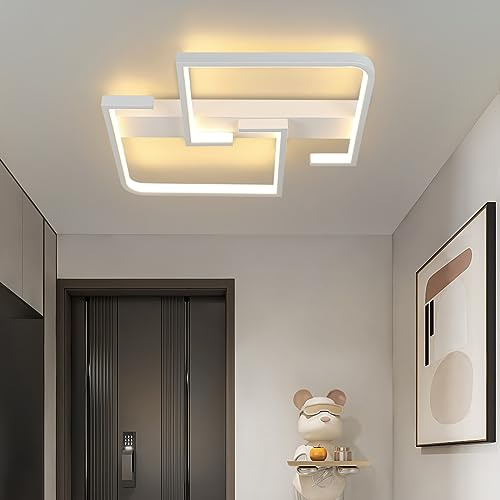 CBJKTX LED Deckenlampe Modern Deckenleuchte - Klein Flurlampe Küchenlampe Weiß Warmweiß 3000K Schlafzimmerlampe 19W Metall Design für Flur Küche Schlafzimmer Wohnzimmer Studio