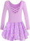 Mulnall Ballettanzug Mädchen Ballett Trikot mit Ballettkleid Kinder TüTü Kurzarm Langarm Baumwolle Balletttrikot Ballettanzug （EU40421-09-L）