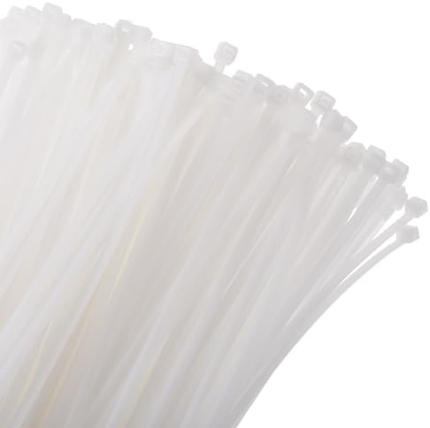 sourcing map 100pcs 40cm/16 110 Lbs Cable Zip Ties Self-Locking Extra Long Nylon Cable Tie Wraps 8mm for Cord Management, White