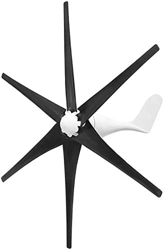 HENGJINGTR 800W 12V 24V 48V Wind Turbine Generator Kit with 6 Blade And Charge Controller, Wind Power Generator Efficient And Noiseless for Hybrid Solar Wind System(Black),48V