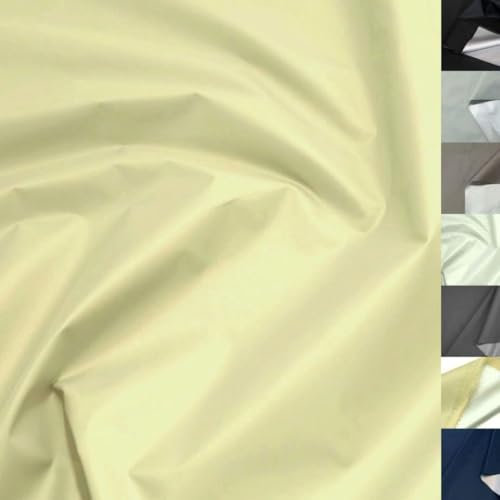 TOLKO Sonnenschutz Stoff mit silber Thermo-Beschichtung | gute Lichtdichte | Verdunklungsstoff Meterware blickdicht Beschattung Gardinen Verdunklungsvorhänge Hitzeschutz Stoffe zum Nähen (Champagner)