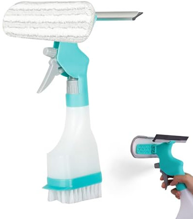 Sprühflasche Fensterputzer Fensterreiniger Set,Fensterputzer zum Einsprühen und Einwaschen,Duschabzieher Sprühwischer Fensterreinigungsset für Bad,Duschtüren,Glas,Spiegel,Auto,Fenster