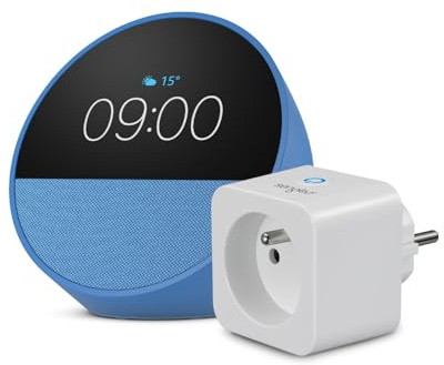 Echo Spot | Bleu + Sengled Smart Plug, Fonctionne avec Alexa - Kit de démarrage Maison connectée