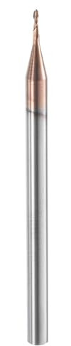 sourcing map Fresa a testa sferica a 2 scanalature diametro 0,06 cm gambo 1/8 in carburo di tungsteno non rivestito a spirale CNC Router Bit 0,3 cm Lunghezza di taglio Sfera a estremità singola per