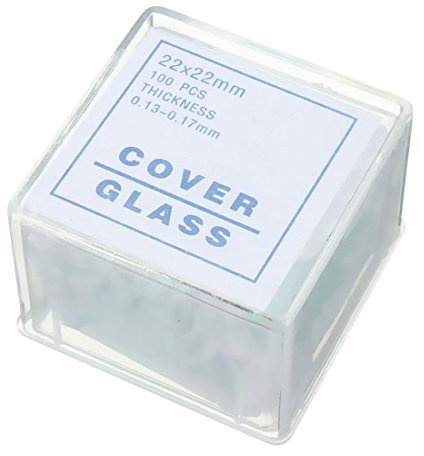 CAIONPLE 100 transparenta objektbärare täckglas 22 x 22 mm för mikroskop