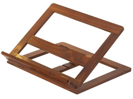 HYKJCSS Buchständer Buchhalter Retro-Rezept-Bücherregal Aus Holz, Multifunktional, Faltbar, Mit Festem Bücherregal Kochbuchhalter