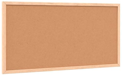 Gecheer Korktafel mit massivem Kiefernholzrahmen, Kork-Pinnwand, 60x30 cm