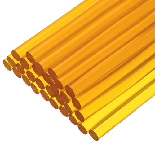 QUARKZMAN 30 Stück Heißklebestift 7mm x 100mm Heißkleber Klebestifte EVA Klebesticks Heissklebepistole für Klebepistole DIY Ersatzsticks Holz Kunststoff Handwerk Klares Gelb