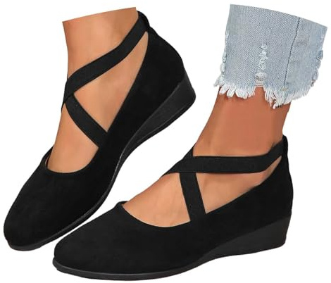 Ballerina Schuhe Damen, Balerinaschuhe Damenschuhe Flache Weite H Slingback Ballerina Riemchenballerina Mit Absatz Mädchen Elegant Mittelalter Sommerschuhe