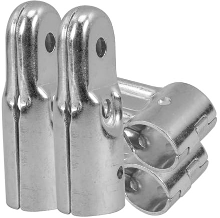CATIEBYE 2pcs Stainless Steel Pipe Connectors Shaped Clamps for Chain Link Fence Parts End Rail Clamp Fitting Tools Accessories