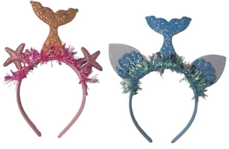 Homoyoyo 2stücke Haarbänder im Meerjungfrauen-design Haaraccessoires für Party Federleicht Hübsch Rosa und Blau Kopfschmuck für Mädchen