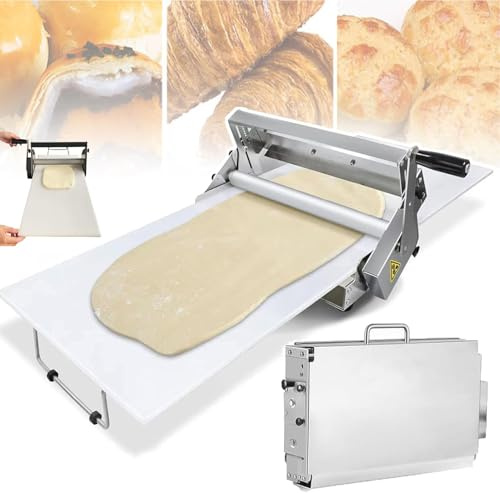 JIANGYUXINLI Sfogliatrice Manuale Professionale | Sfoglia in Acciaio Inossidabile Pieghevole | con Spessore Regolabile Design Compatto | per Pizza, cornetti, Pasticceria e Fondente