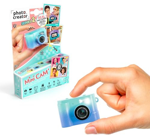 C Toys - Photo Creator – Minikamera für Kinder & Digitalvideo – Minikamera zum Erstellen von Erinnerungen – Geschenk für Kinder 8 Jahre + 14 Filter – Flash + Mikrofon – Reiseformat – CLK 074 Blau