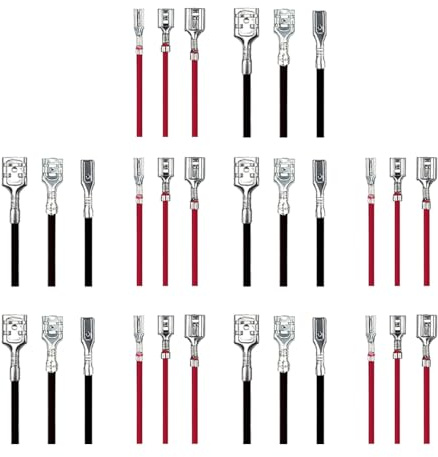 PANGBOER 30 connettori femmina per altoparlanti da 2,8/4,8/6,3 mm, con manicotti isolanti, terminali a crimpare per giunzioni rapide Connecto