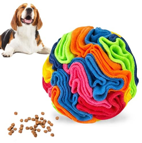 Galenecx Pelota para olfatear Perros,10cm Juguetes interactivos para Perros | bola redonda de peluche para mascotas, alfombra oculta comida, adiestramiento para dogs pequeños y medianos