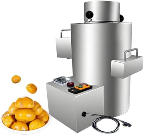 Máquina Automática Para Pelar Castañas 40Kg/h – Pelador Eléctrico de Frutos Secos con 10/12/18 Cuchillas, Pelador de Almendras y Avellanas Sin Daños Para Uso Comercial 18 Slices