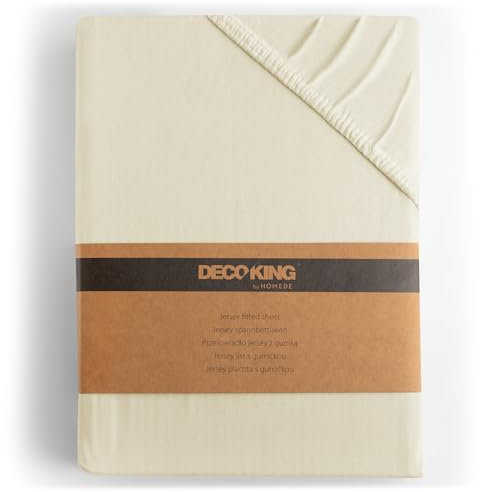 DecoKing Spannbettlaken 200x220 220x240 cm 100% gekämmte Baumwolle Beige Spannbetttücher Jersey Boxspringbett Amber 200 x 220 220 x 240