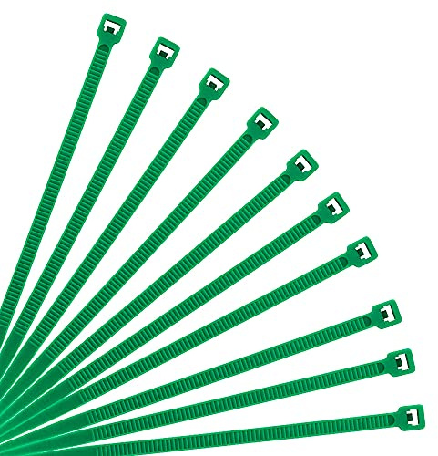 XINGO Green Cable Ties Pack of 500, 200mm x 3.6mm, Premium Nylon Durable Zip Ties, Self-Locking UV Resistant Nylon Plastic Wire Ties for Indoor and Outdoor
