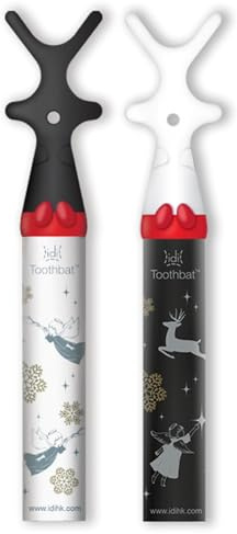 idi Toothbat - Festival-Adult Floss Holder-Pack of 2 (White/Black)-Patented Design Awards Winning Product, Easy, Comfort & Effective, Works Perfectly with Reach Waxed Nylon Floss