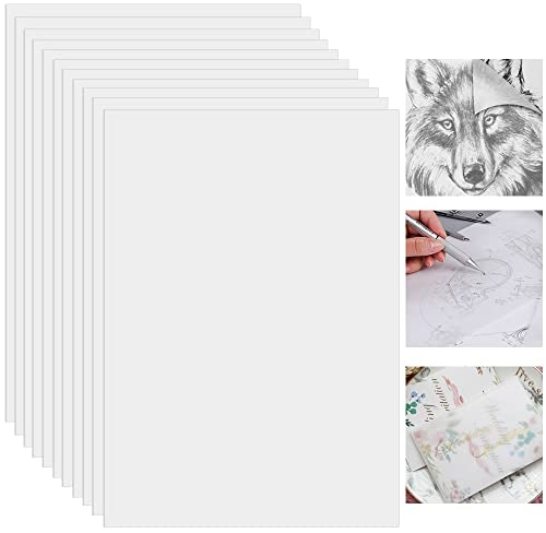 RECHCIGA 100 Blatt Transparentpapier A4 Bedruckbar Zeichenpapier PergamentpapierTransparentes Druckerpapier 110g/m² Pauspapier Architektenpapier Weiß Bastelpapier zum Nachzeichnen Tintenstrahldrucken