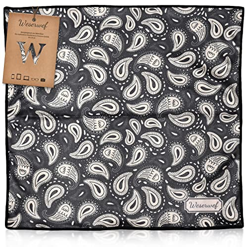 Weserwef® XXL Mikrofasertuch Brillenputztücher in Optikerqualität - 30 x 30 cm - zur Reinigung von Brille, Smartphone, Tablet, Kamera. Brillenputztuch, Displaytuch (Doodle)
