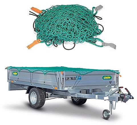 CargoVA® Intelligent Trailer Net 1.5 x 2.5 m - Hanging Net with Rubber Cord and Corner Marking - for Perfect Load Securing