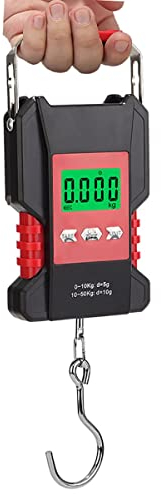 OUSIKA Báscula colgante portátil, pantalla LCD de 50 Kg/110 Lb, Mini báscula electrónica de mano for pesca, báscula, equipaje de viaje, peso Balanzas