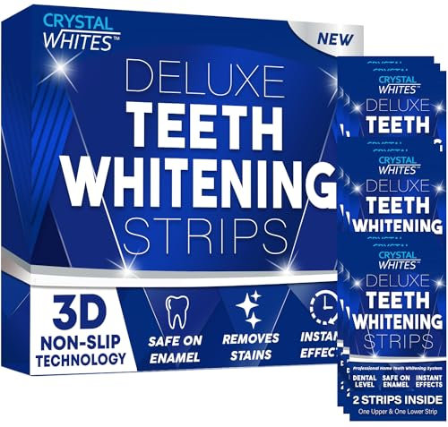 Teeth Whitening Strips - 50 Non Slip Whitening Strips | Sensitivity Free | Enamel Safe | Vegan Friendly | Removes Stains from Coffee, Tea, Smoking | Ultimate Home Teeth Whitening Kit (1)
