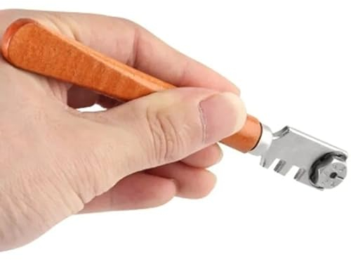 Coupe-verre professionnel, coupe-verre, coupe-verre, 130 mm, coupe-verre à 6 roues, coupe-verre professionnel, auto-lubrifiant, pour mosaïque/carrelage/miroir/coupe-verre coloré