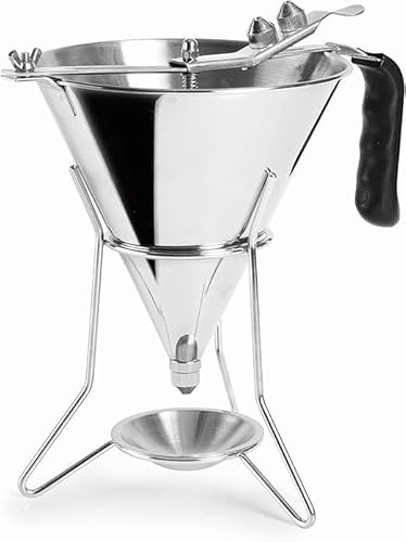 Suinga Entonnoir doseur en acier inoxydable 18/10 avec système de levier pour un débit réglable, 2,00 l, dimensions 25,6 x 24,9 x 20,4 cm