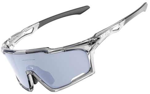 KAPVOE Fahrradbrille mit PC-Gläsern, Belüftungssystem, TR90 Rahmen, UV400 Schutz - Sportbrille für Damen und Herren, MTB, Autofahren, Sport-Sonnenbrille 12