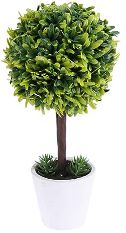 PRETYZOOM Künstliche Topiary Pflanze Im Weißen Topf Lebensechte Bonsai Für Hochzeits Und Tischdekoration Kleine Anpassbare Blumentopf-Dekoration Für Zuhause Und Büro