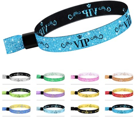 100 Pcs VIP Cloth Event Wristband, Disposable VIP Wristbands for Events, Colored VIP Wristbands Events,for Lightweight Concert,Club Entrance Wrist Strap Party Wristband Event (Color : Water Blue)