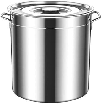 DOJOEUU Suppentopf aus Edelstahl, hitzebeständiger Catering-Kochtopf mit Deckel, 30 l, 56 l, 70 l, Kochtopf, Futtereimer, Suppentopf, Gulaschkessel für Familie und Restaurant(70L)