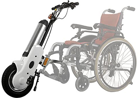 Rollstuhl-Traktionsgerät Elektrisches Handrad Rollstuhlaufsatz 12-Zoll-Rollstuhltraktor 36V 400W Motor 15Ah Batterie Elektrorollstuhl-Umrüstsatz für Faltrollstuhl und Sport, Wh