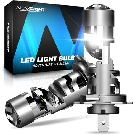NOVSIGHT Ampoule H7 LED Avec Lentille biconvexe - 110W 30000LM H7 LED Anti Erreur Lampes de Phares Voiture Ultra Puissante avec Ventilateur de Refroidissement, Lot de 2