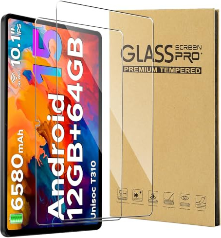 CONAPIKA 2 Stück Schutzfolie für DOOGEE Tab A9/DOOGEE Tab A9 Pro Tablet 10 Zoll, 9H Härte Kratzfest Anti-Bläschen Gehärtetes Glas HD-Klar Hohe Empfindlichkeit Anti-Fingerabdruck Displayschutzfolie