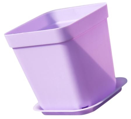 Milisten 24pcs Plastic Square Flower Pots for Indoor Outdoor Garden Containers Drainage Trays