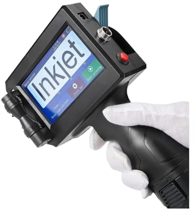 YXZKJZJ Portable 12.7mm Handheld Inkjet Printer QR Barcode Batch Number Expiry Date Label Printer Gun 25 Languages Non-encrypted Quick-drying for Labeling and Coding(Model2)
