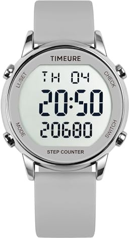 TU-2509 Schrittzähleruhr für Damen mit großer Digitalanzeige ohne App | Wasserdichter Fitness-Tracker für Schritte, Kalorien und Distanz. Integrierter Wecker. Funktioniert ohne App oder Handy.