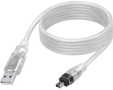 MAYWILLA USB 2.0 to FireWire 4-Pin Cable,USB 2.0 A Male to Firewire IEEE 1394 4 Pin Male iLink DV Adapter Cord for Printer, Scanner, Digital Camera, Hard Disk-1.5M/4.92FT