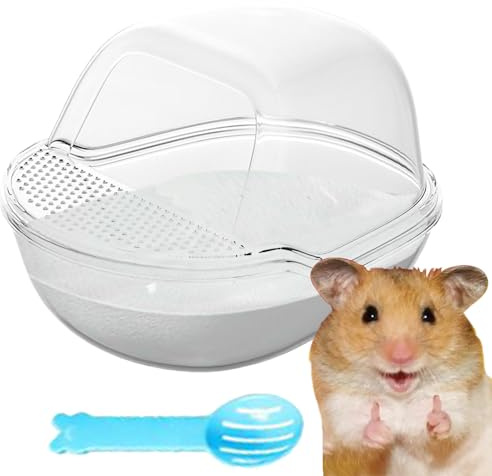 Hamster Sandbadlåda - Genomskinlig Högsidig Transparent Badrumsskopa | Dammfri Chinchilla Gerbil Hamsterbalja | Små Husdjursägare Barn, Perfekt Burhygiengåva
