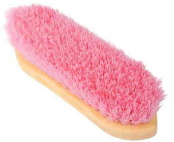 GS Equestrian & Country Plastic Dandy Brush – Durable Grooming Brush for Horses, Firm Bristles for Mud & Dust Removal (Pink)