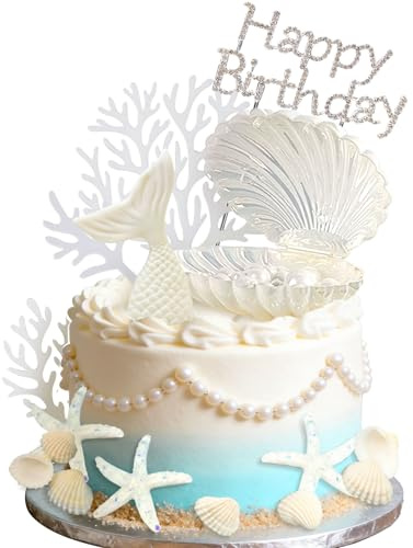 Meerestier Tortendeko Geburtstag Ozean Kuchen Deko Meerestier Kuchendeko | Meerestier Tortendeko Geburtstag Ozean Themen Kuchen Deko Meerestier Kuchen Topper für Unter Meer Themen Babydusche Party