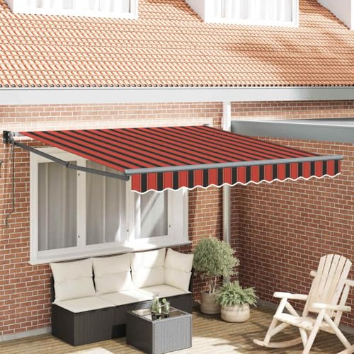 Owoxanthellate Elektrische Markise 3,5x2,5 m mit Fernbedienung & Kurbel, Aluminium, UV-Schutz, Balkon Terrasse Wohnmobil