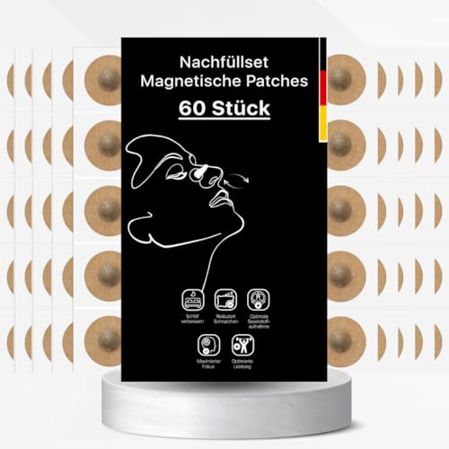 Magnetic Nose Plasters Refill Pack - Anti-Snoring Nose Plasters Magnet - Extra Strong Adhesive - Skin-Friendly - Replacement Nose Strips for Better Breathing (Refill Pack)
