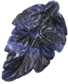 Colgante de hoja de cristal de piedra natural DIY - Tallado hecho a mano único for decoración del hogar y fabricación de joyas(BluegrainStone)
