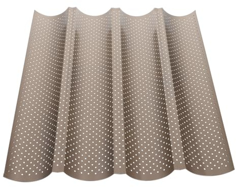 Alipis Molde para Hornear Baguettes de Acero al Carbono Dorado Diseño de Cuatro Ranuras, Antiadherente y Resistente para Pan Francés y Horneado Diario